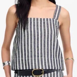 Madewell Black and White Striped Camisole